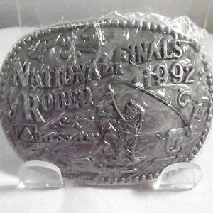 National Finals Rodeo Belt Buckle 1992 Hesston Commemorative Series Limited NOS
